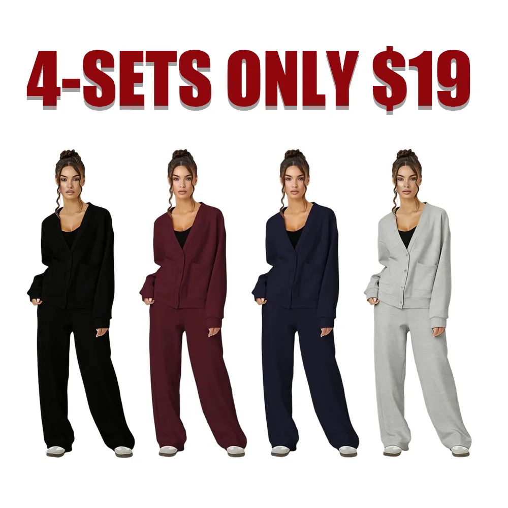 Women's Buttoned Casual Two-Piece Set
