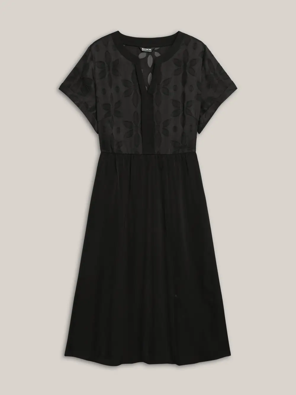 Sheer Back Textured Cut-Out Midi Dress