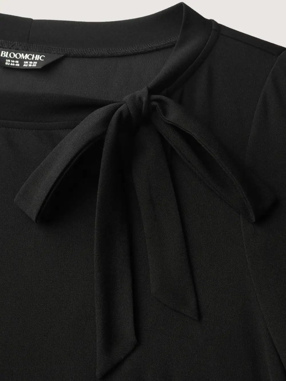 Checkered Print Bow Tie Contrast Midi Dress