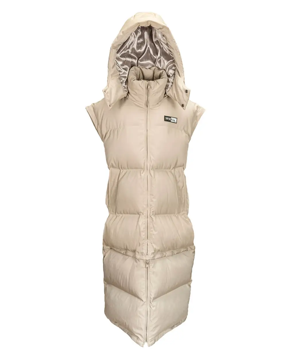 Tan Sesame Long Utility Puffer