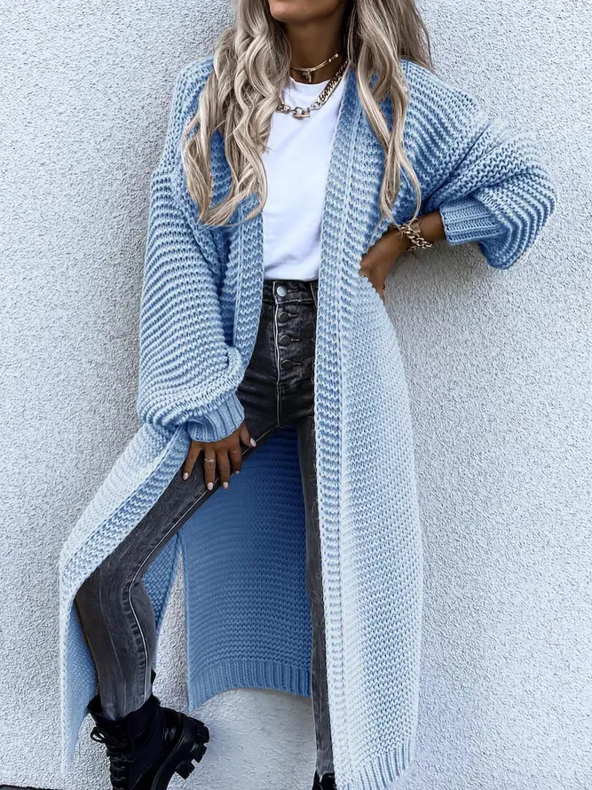Casual Loose Plain Sweater Cardigan Coat