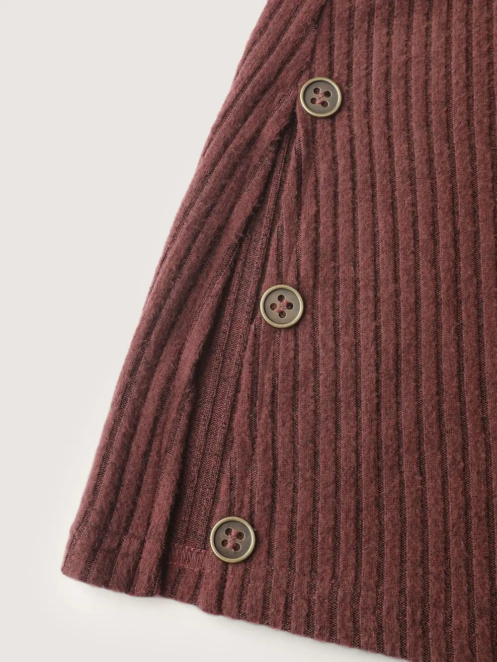 Stretchy Brushed Ribbed Button Detail T-Shirt