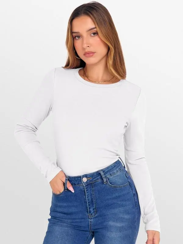 2025 Women's Long-Sleeve Thermal Tee: Crewneck, Slim Fit, Warm (Fall/Winter Basic)