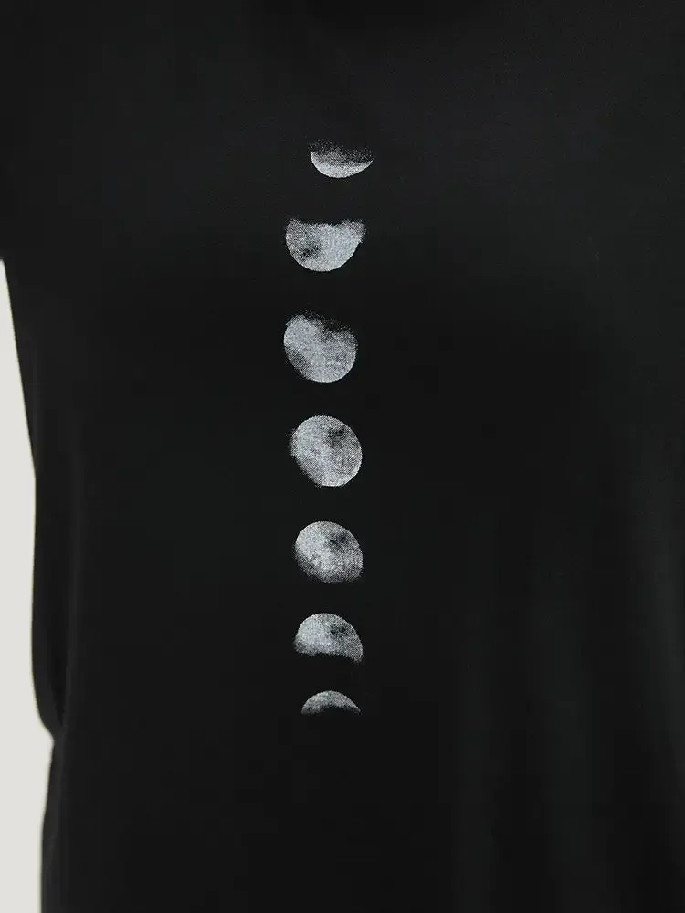 Moon Print Short Sleeve T-shirt