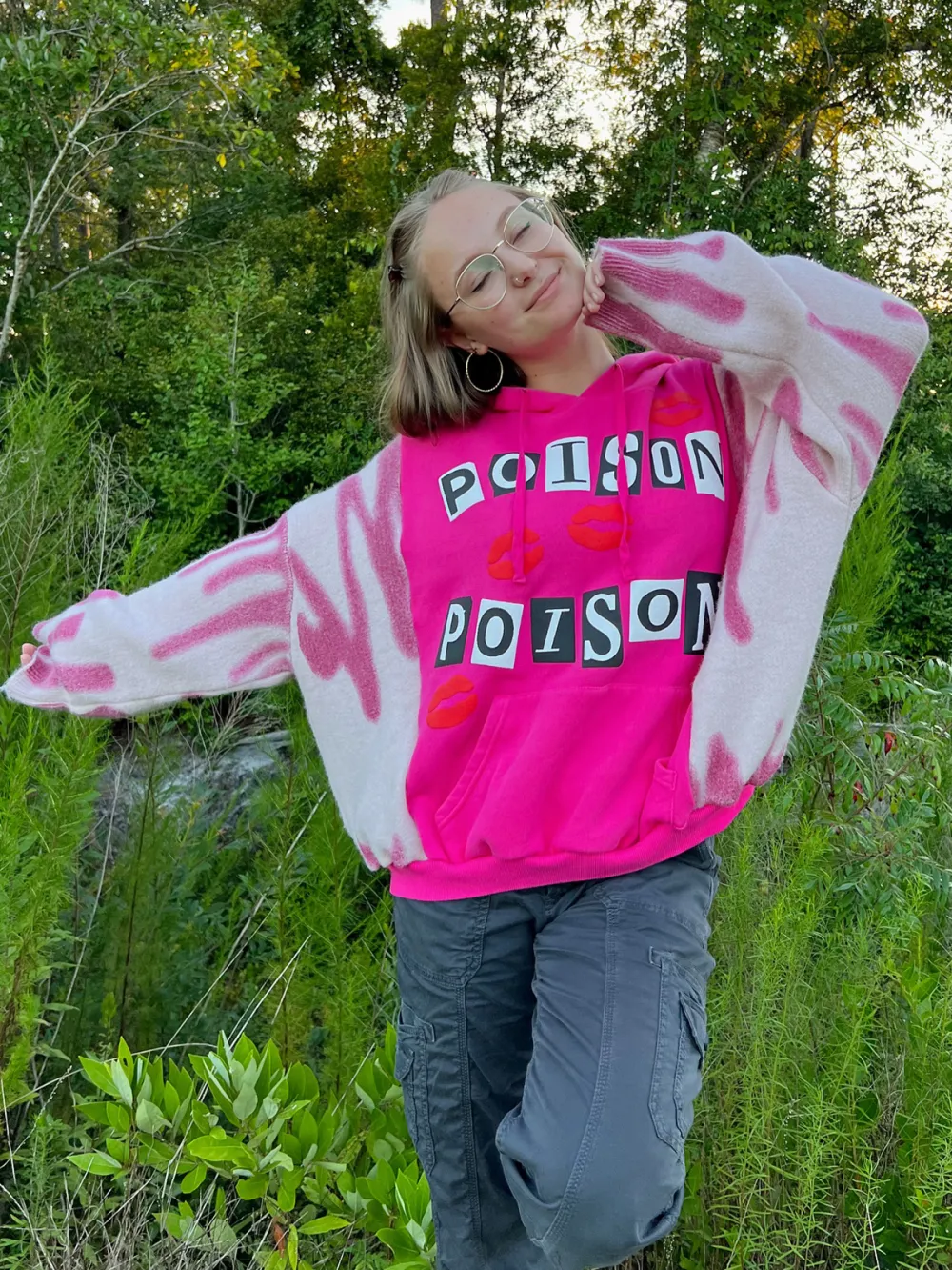 Pink Streetwear Leisure Hoodie Sweatshirts