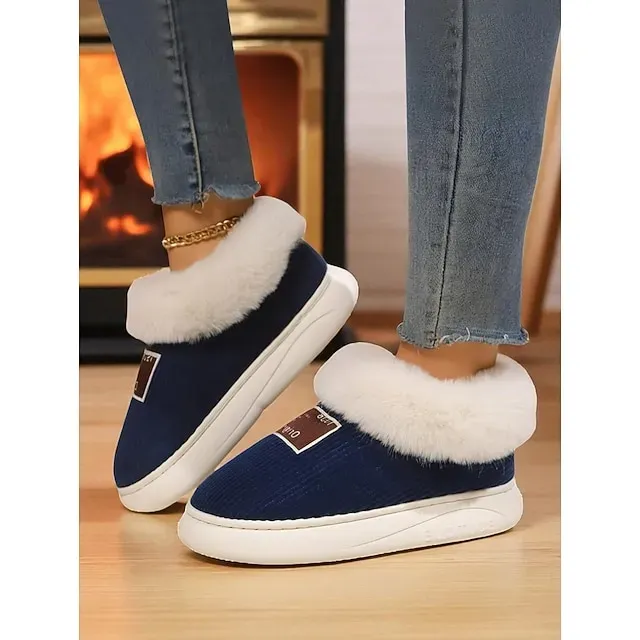 Women's Winter Indoor Slippers with Faux Fur Lining – Warm Anti-Slip Home Shoes for Cozy Indoor Wear