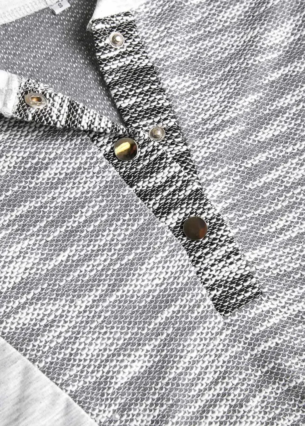 Light Grey Patchwork Long Sleeve Hoodie