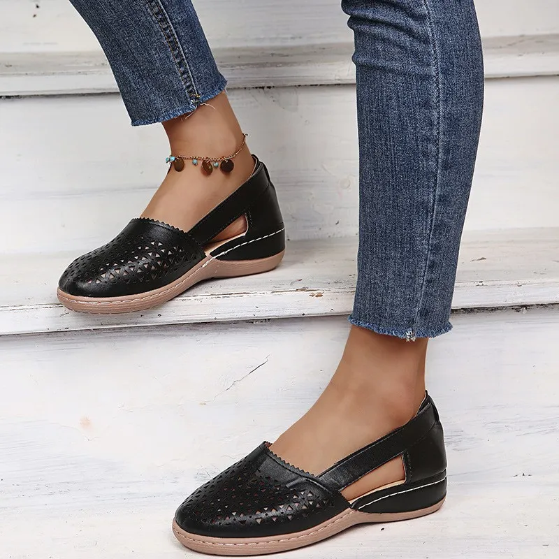 Women Wedges Orthopedic Hollow Out Vintage Sandals