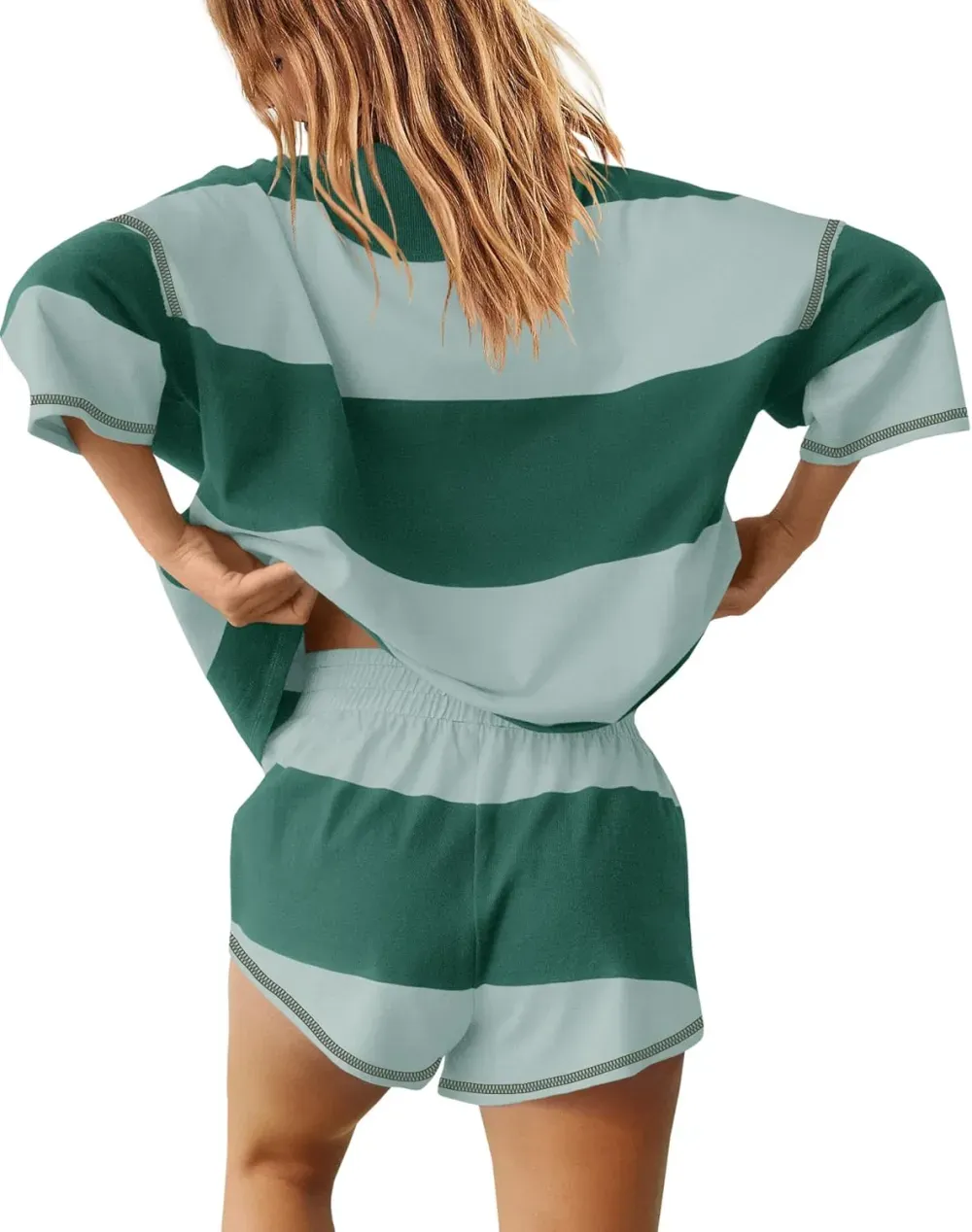 ✨Women's Summer Oversized Striped Shirt and Shorts Sets