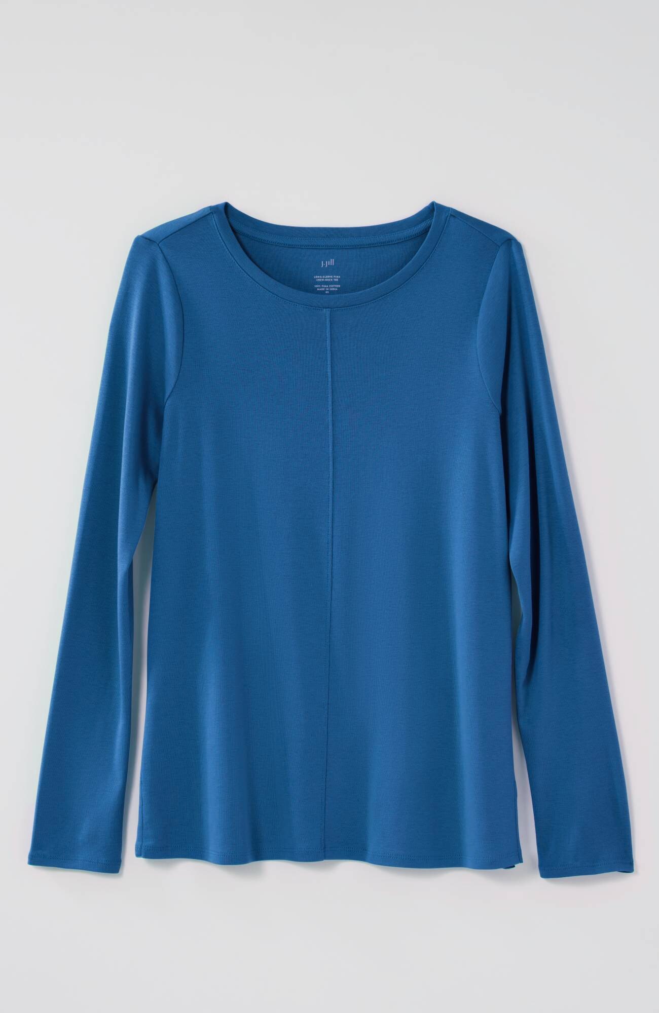 long-sleeve pima crew-neck tee