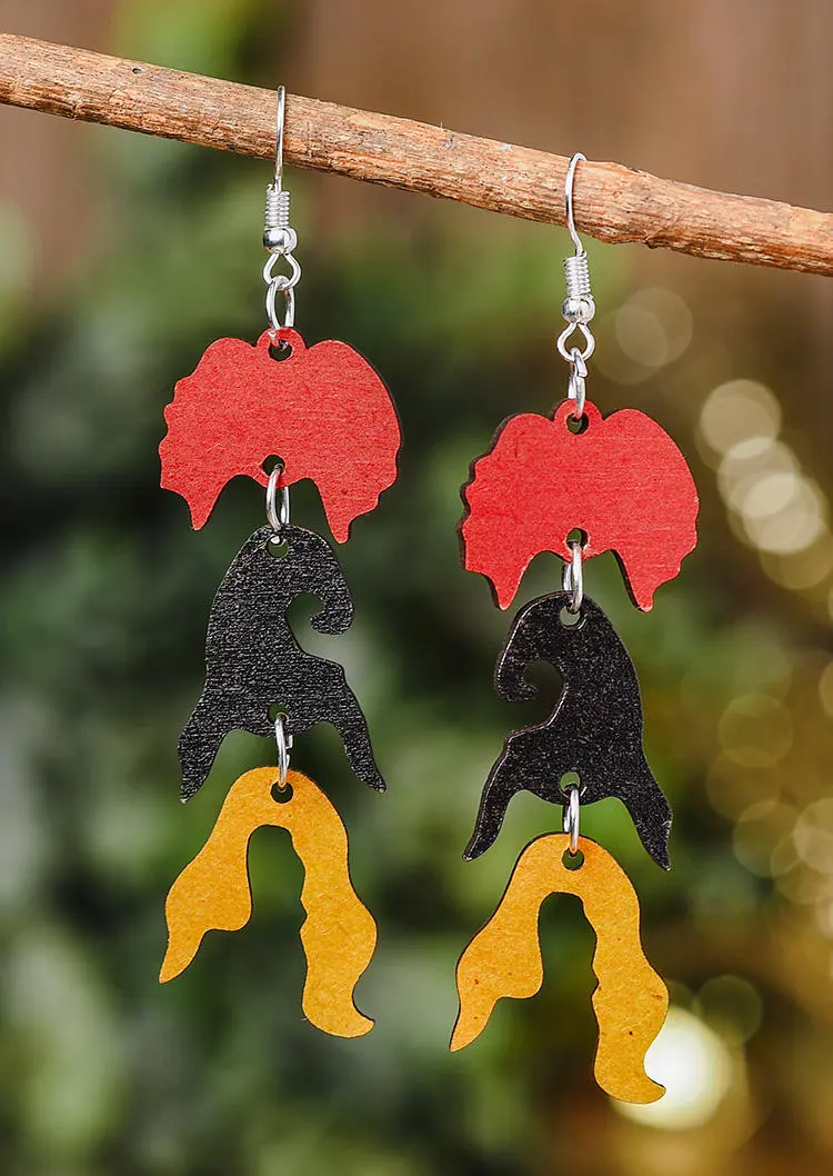 Halloween Witches Wooden Earrings