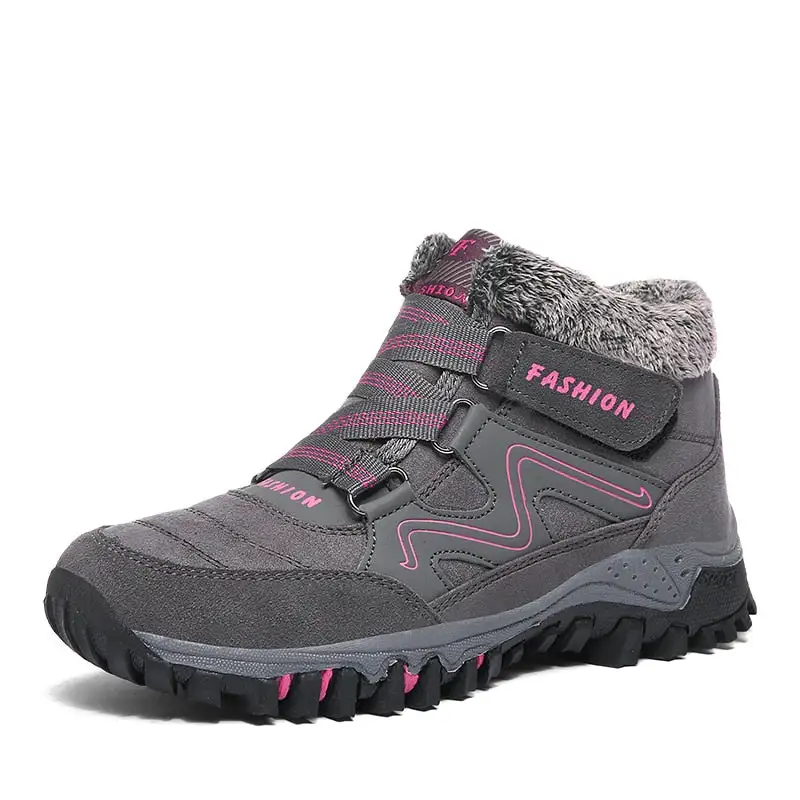 Cilool Plush Waterproof Women Snow Boots  Work Safety Rubber Shoes