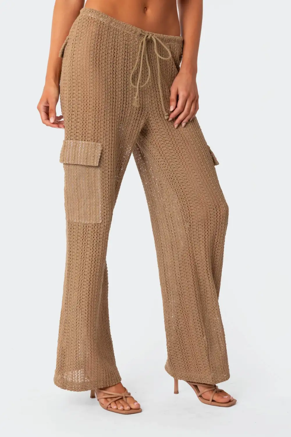 Ines Crochet Low Rise Cargo Pants