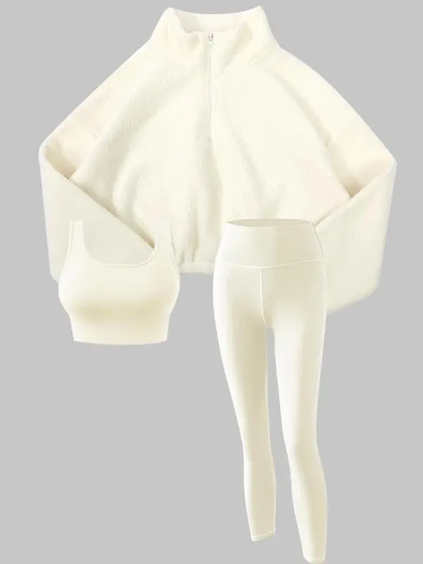 Women’s Thermal Tracksuit Set – 3-Piece Sporty Outfit