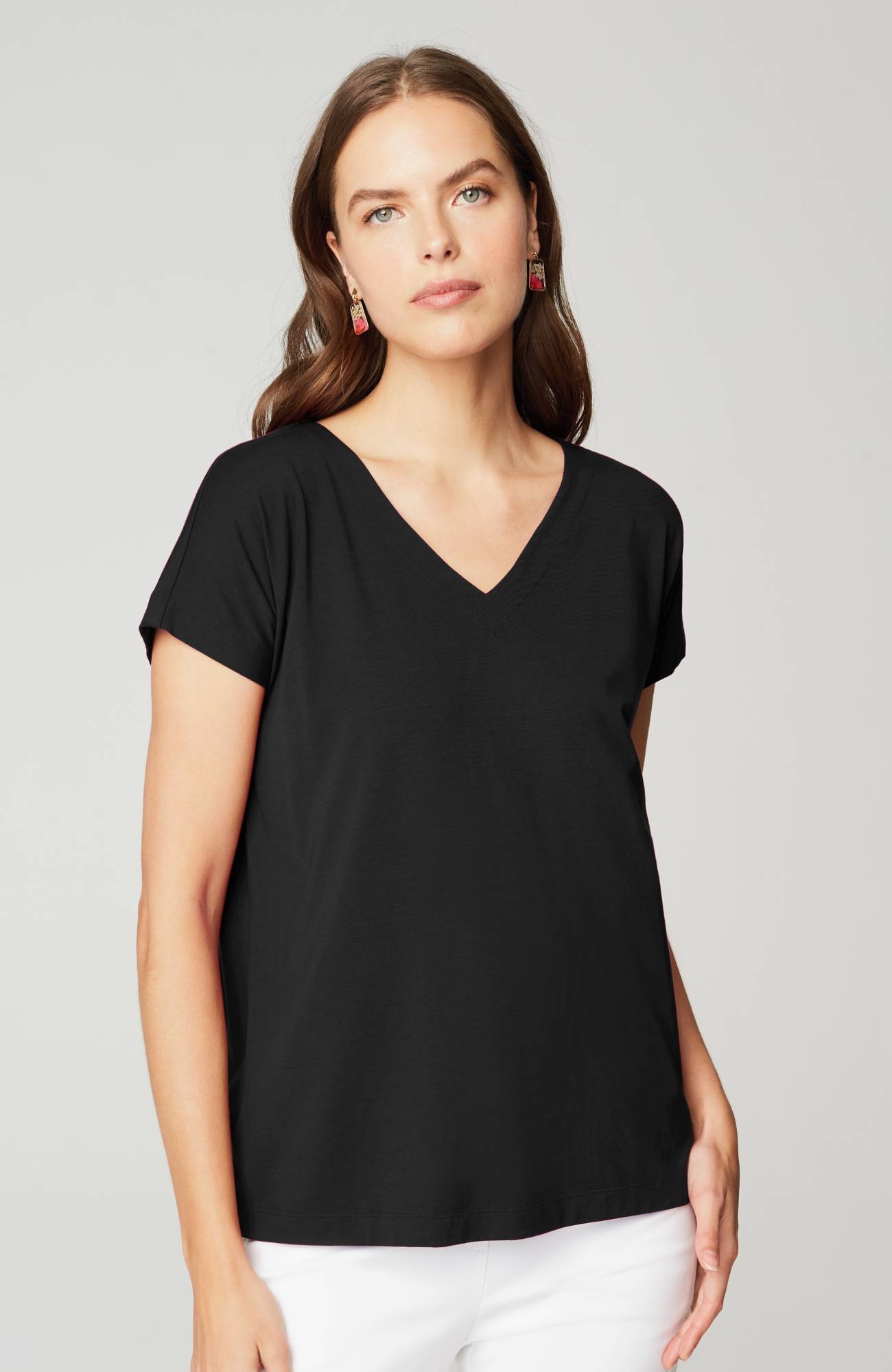 luxe supimaÂ® pleat-back tee