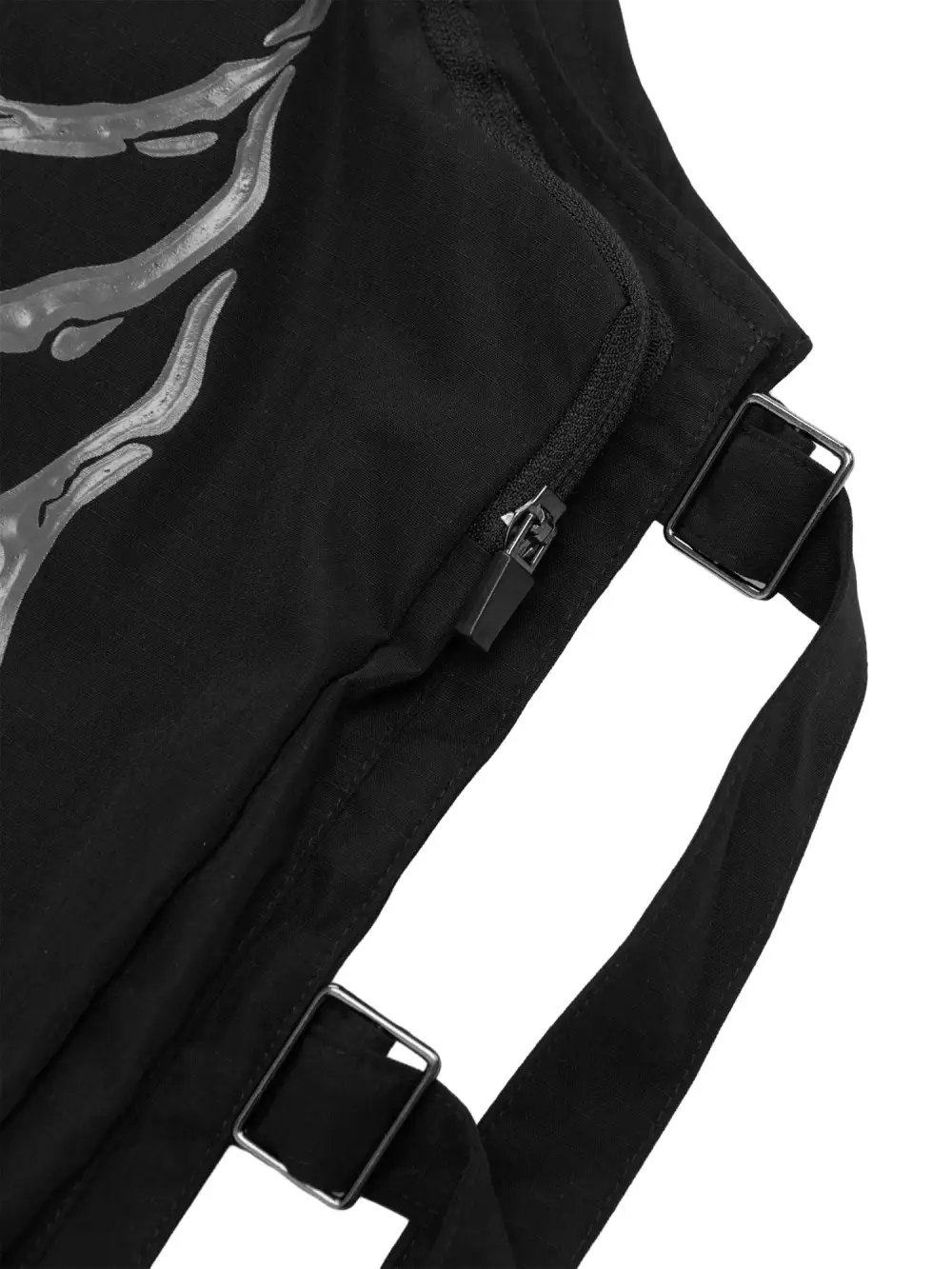 Skeleton Print Padded Cargo Vest -1201