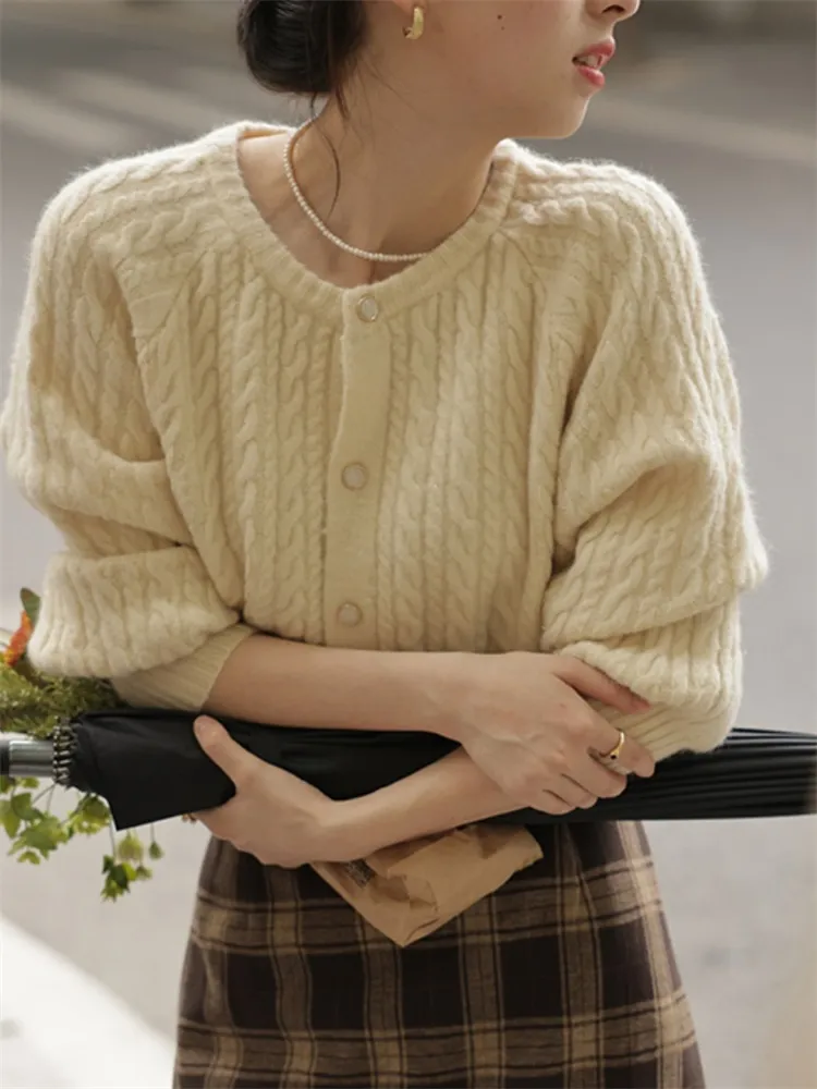 Vintage Single Breasted Gentle Sweater Jacket