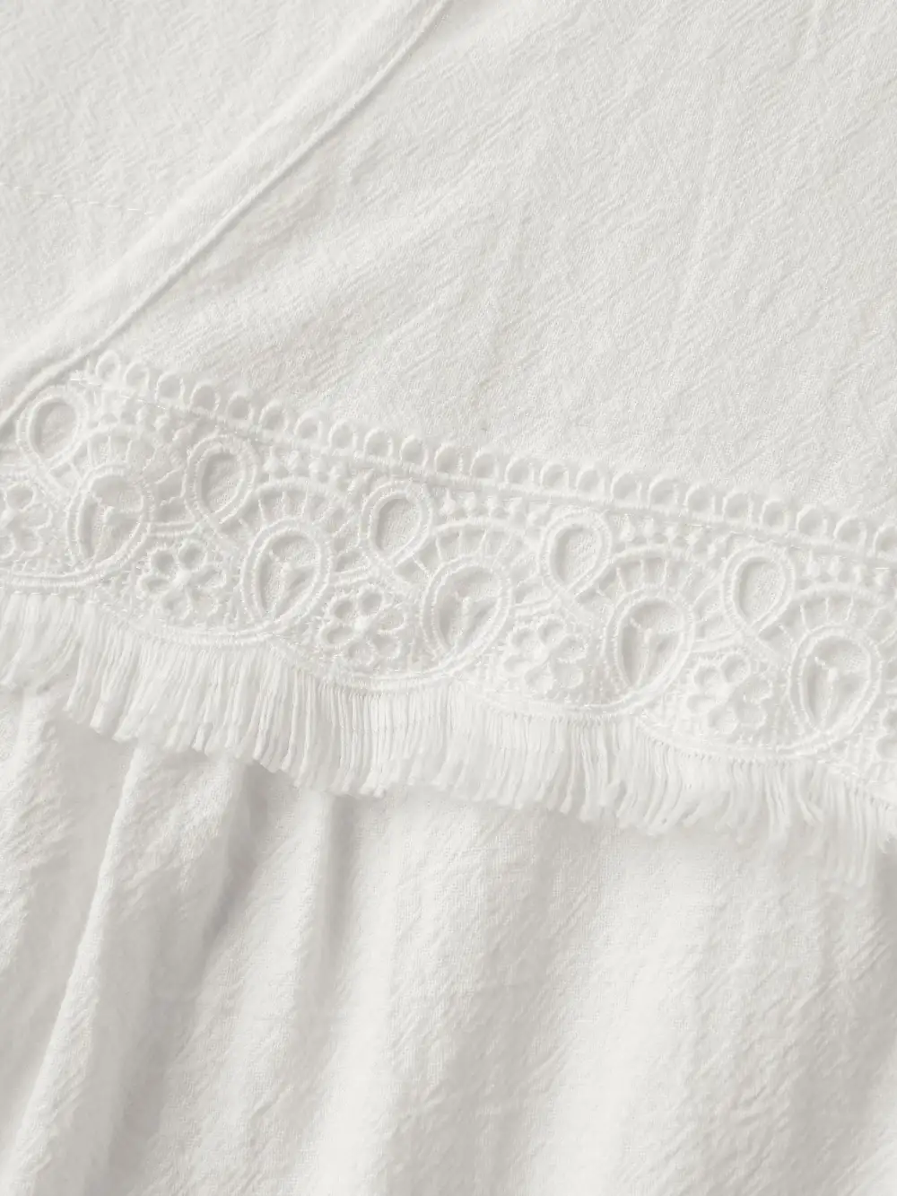Pure Cotton Sheer Lace Trim Blouse