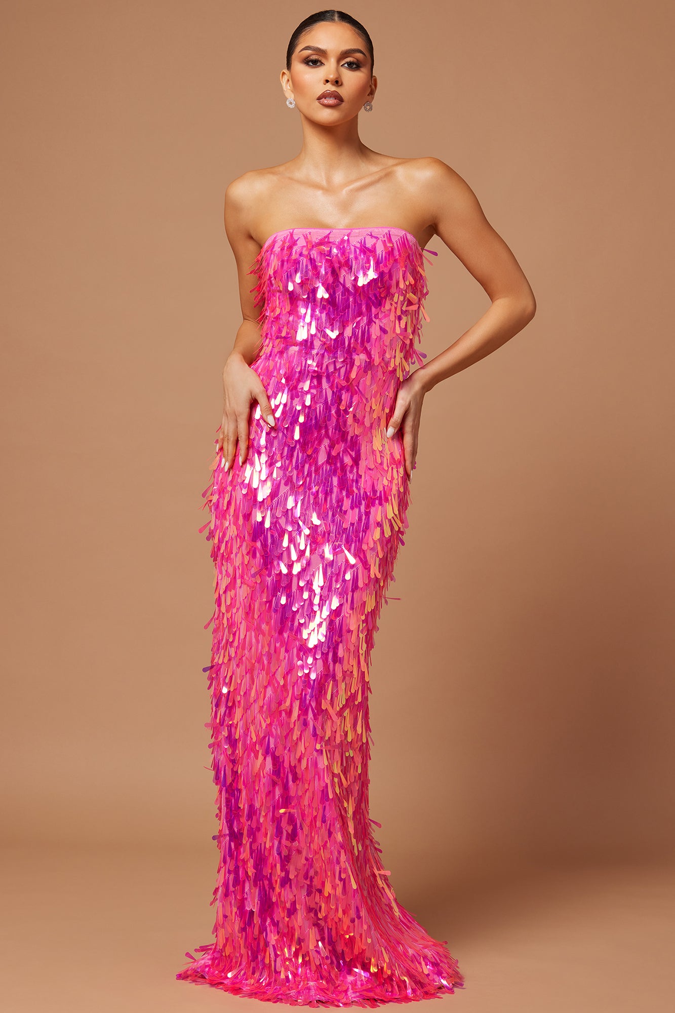 Elle Sequin Gown - Pink