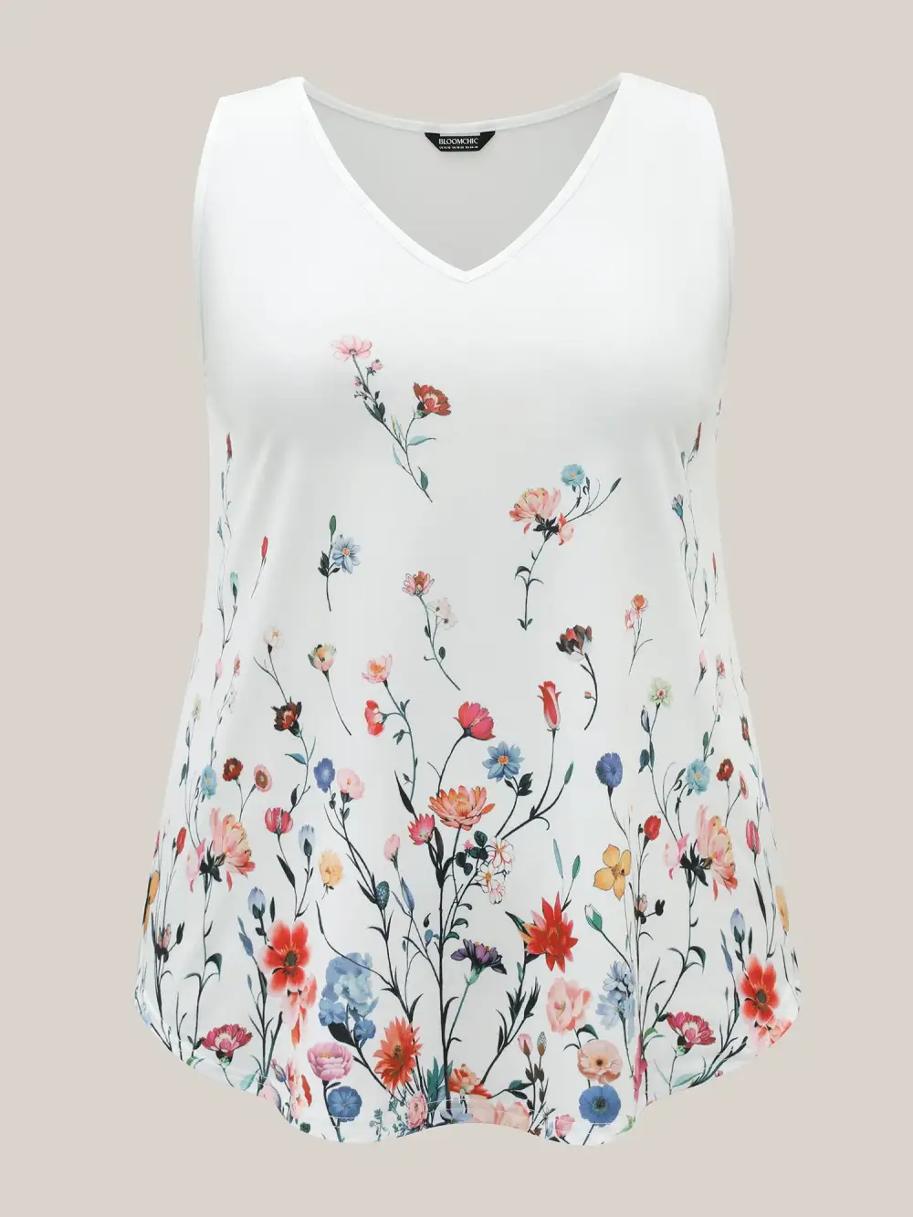 Blooming Flowers Print Stretchy Vest