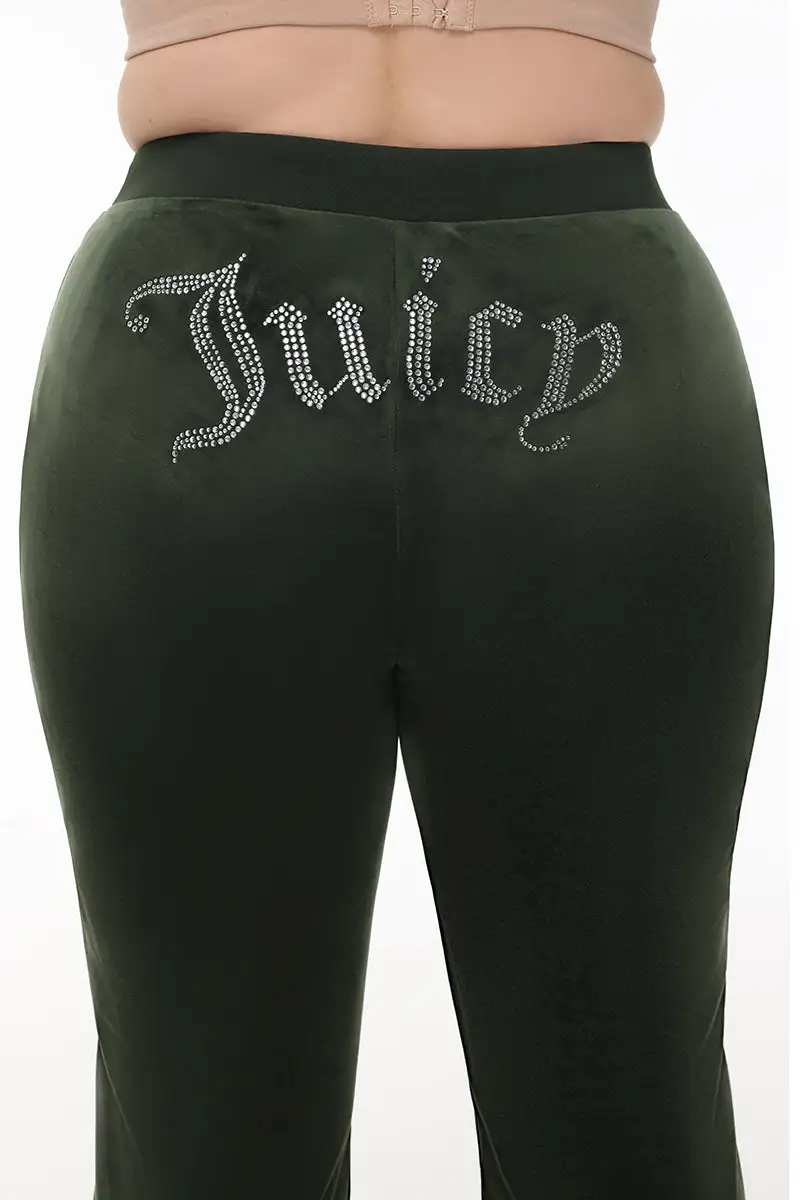 Plus-Size OG Big Bling Velour Track Pants