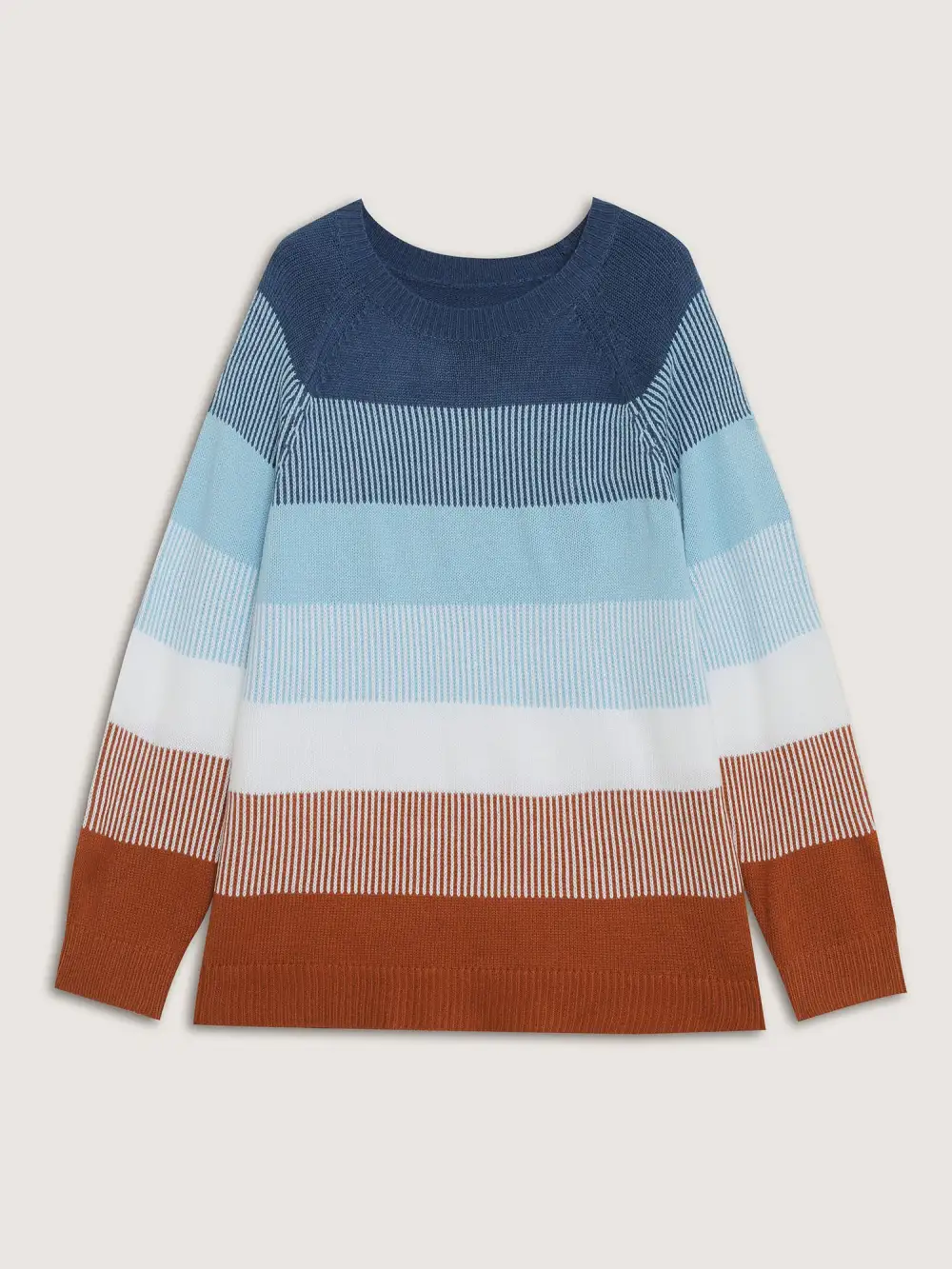 Color Stripes Textured Pullover