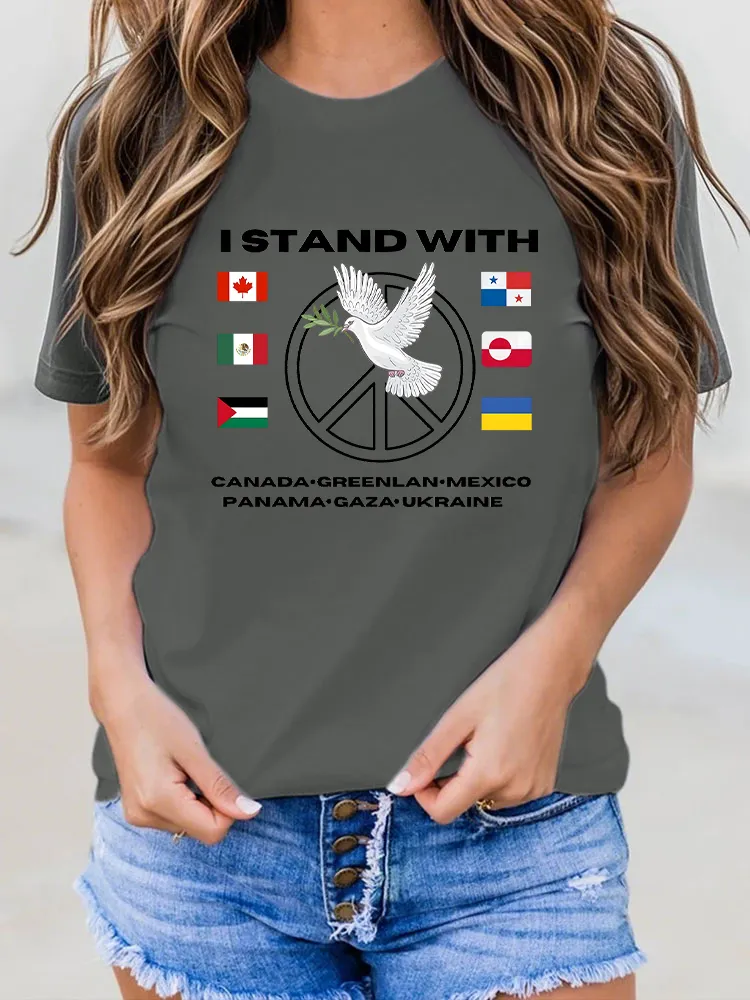 Women's I Stand With Them Short Sleeve Round Neck Pure Cotton T-Shirt