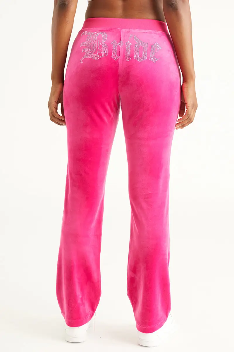 Bride Big Bling Velour Track Pants