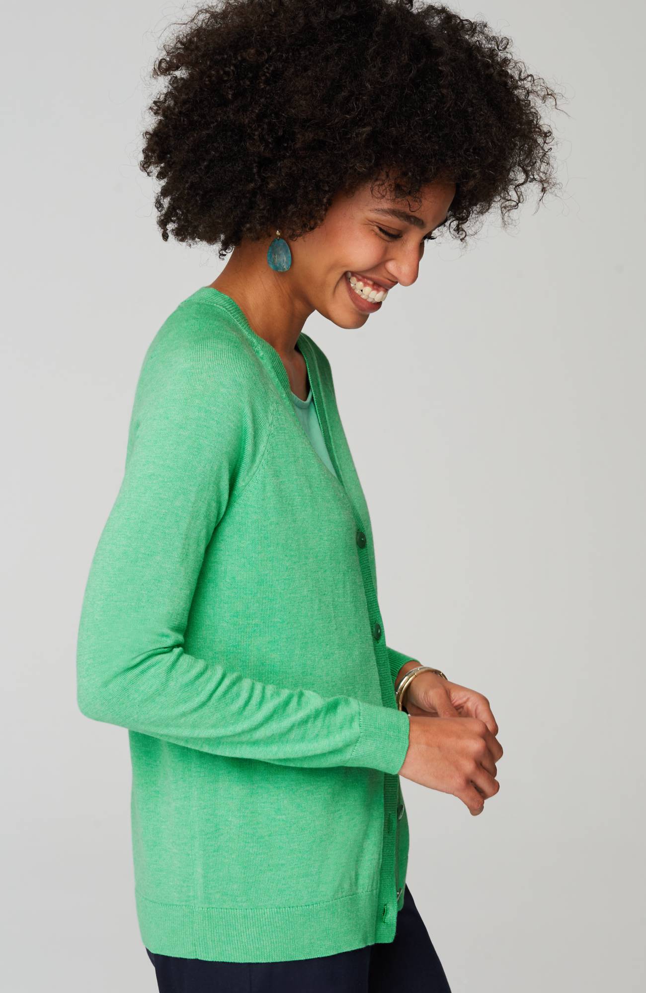 organically grown cotton v-neck cardi