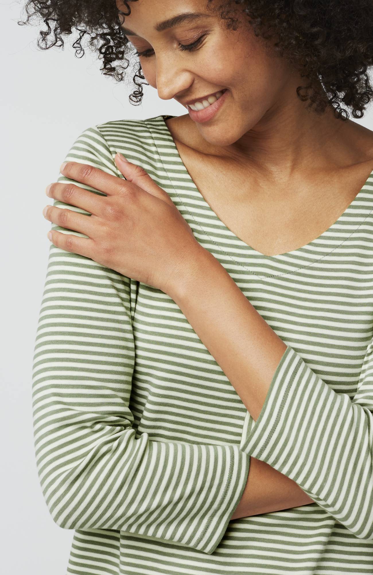 pima 3/4-sleeve v-neck tee