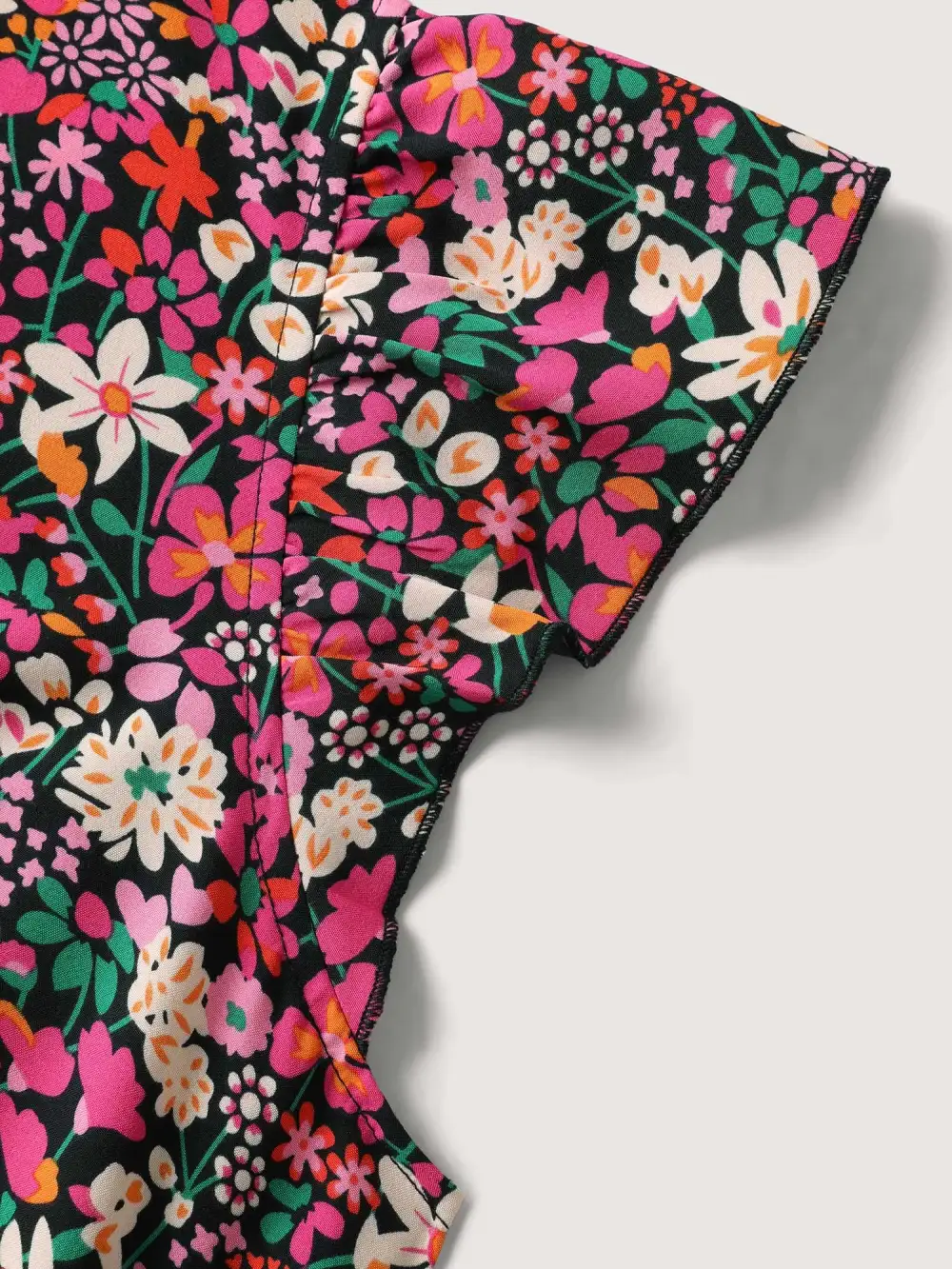 Floral Print Shirred Waist Ruffled Midi Dress