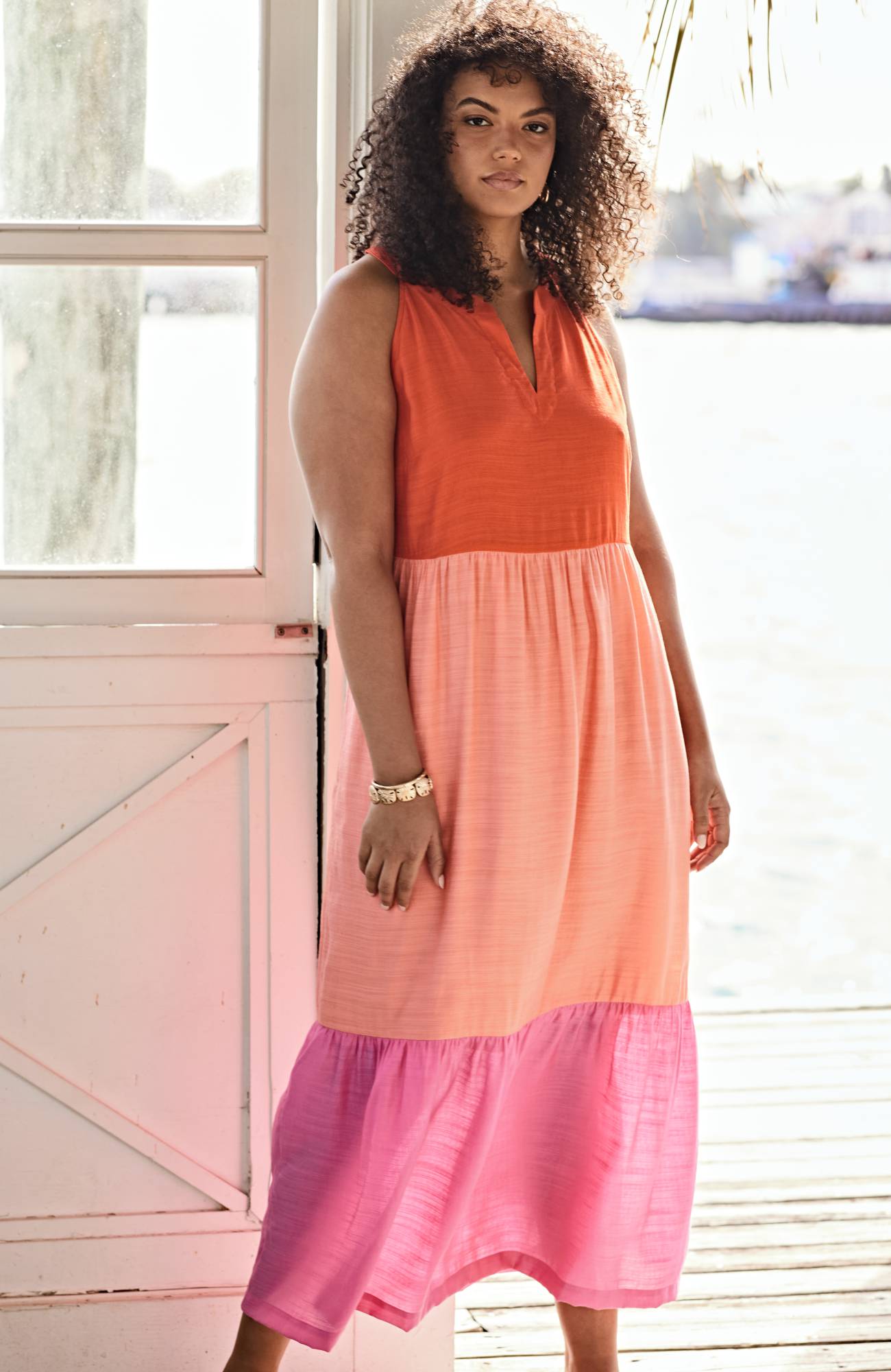 Color-Block Maxi Dress