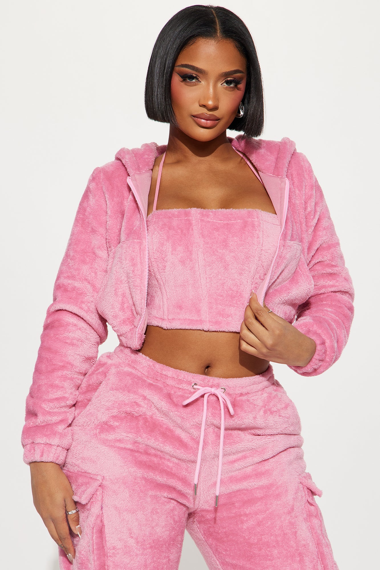 Katie 3 Piece Snuggle Pant Set - Pink