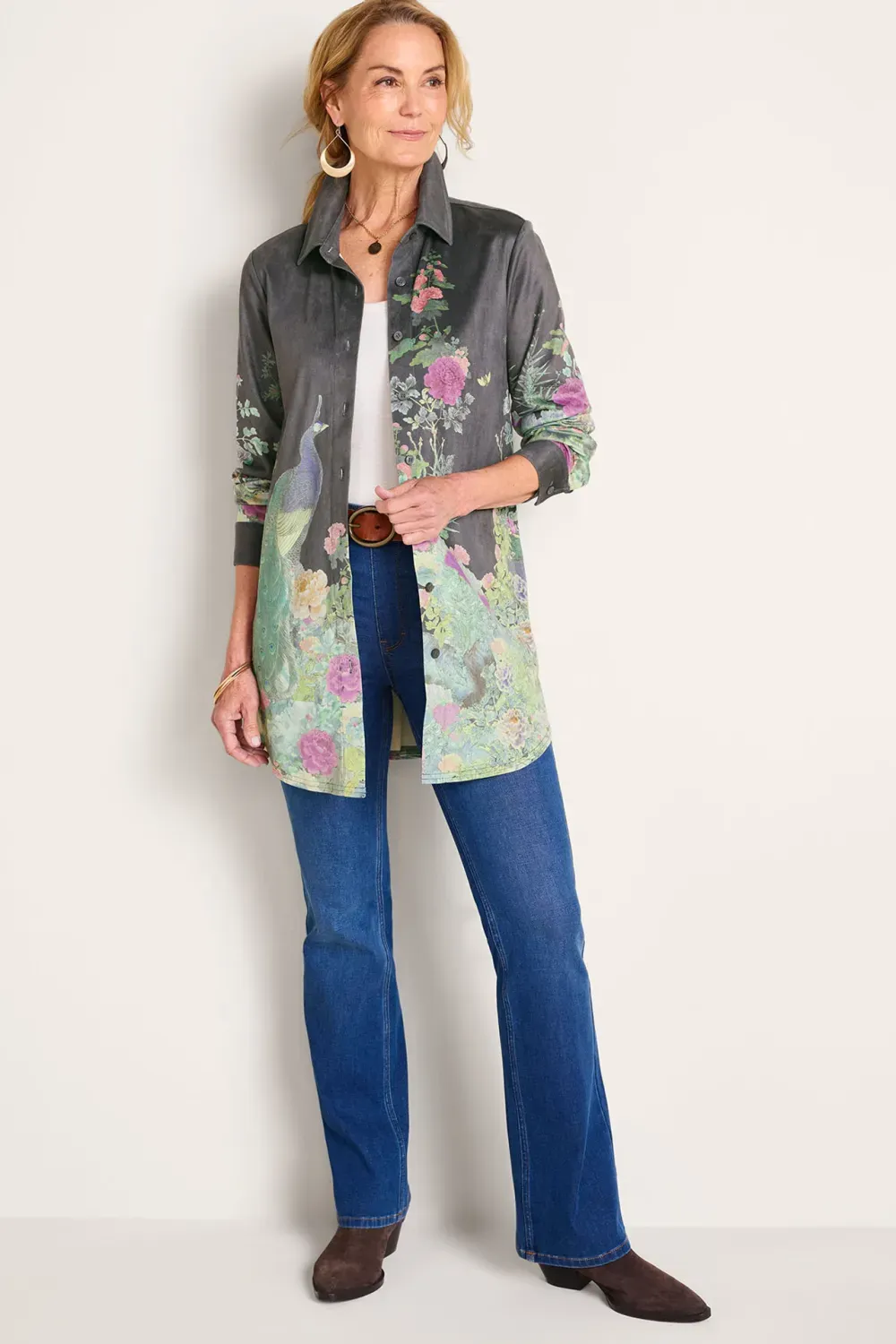 Day To Dusk Faux Suede Big Shirt