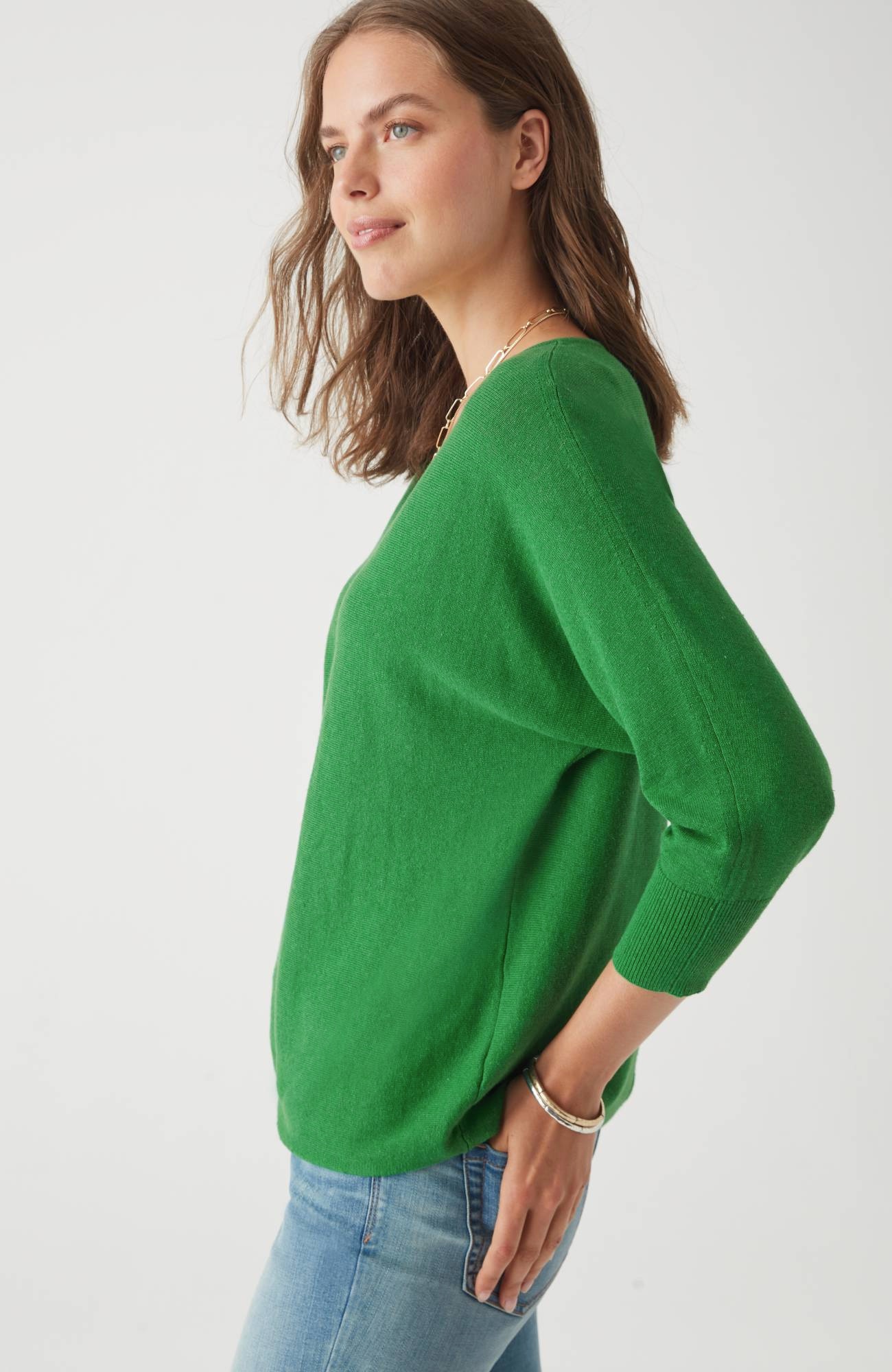 V-Neck Dolman Pullover Sweater