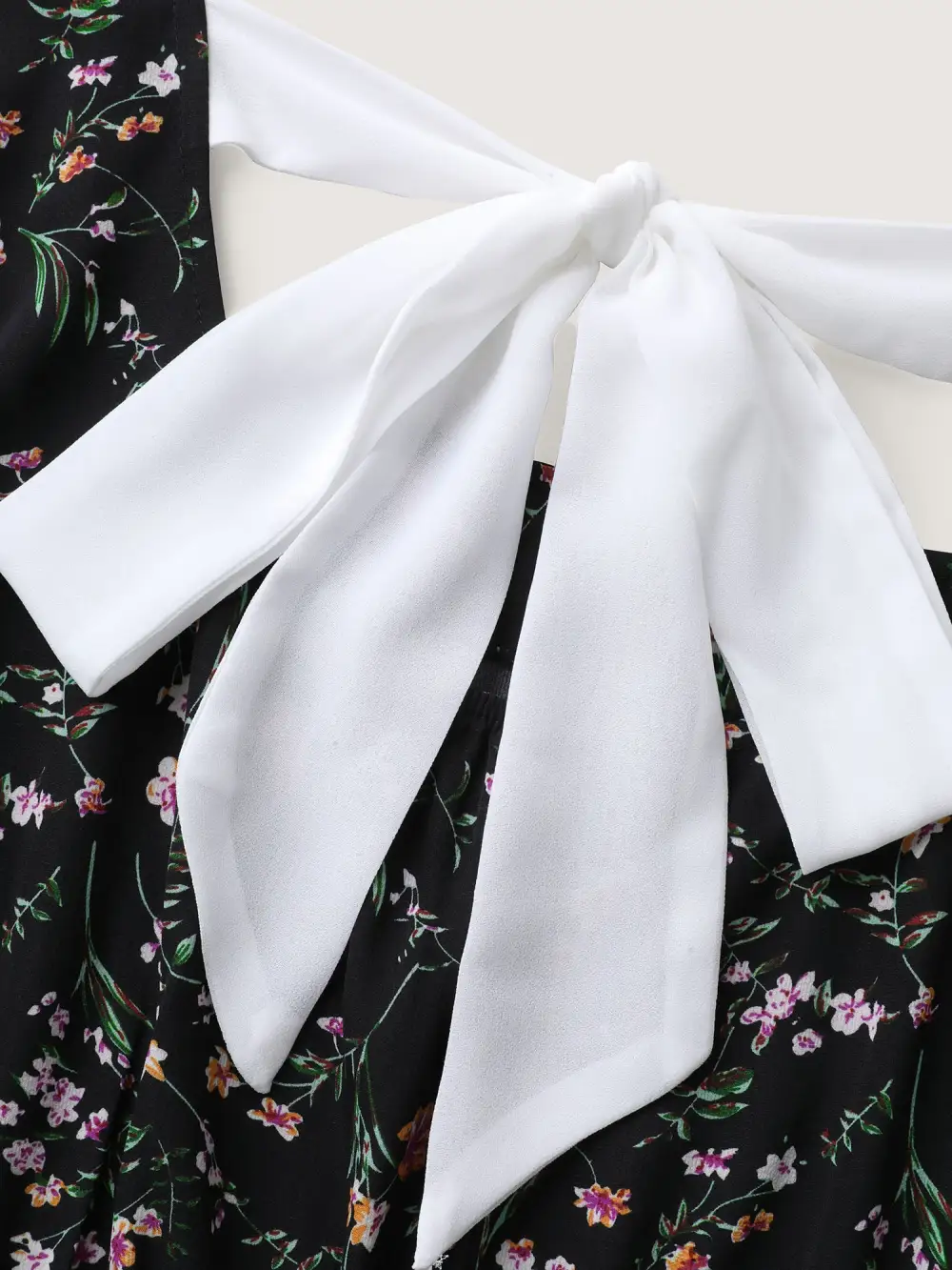 Floral Print Bow Back Detail Blouse