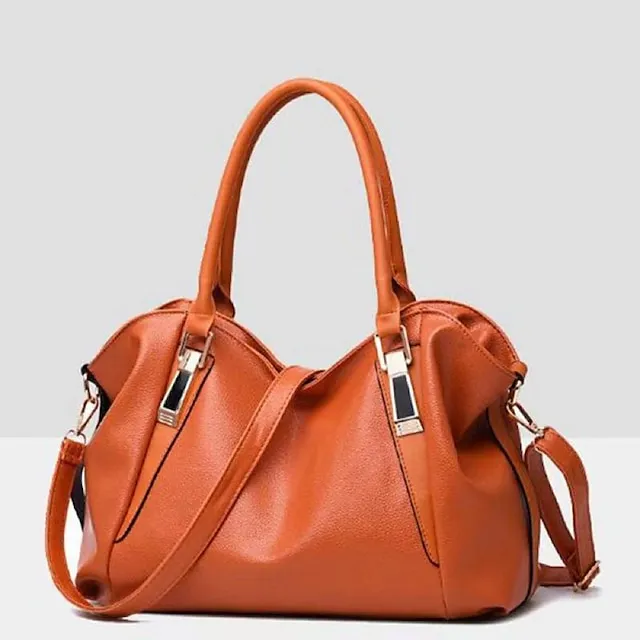 Women's Handbag Crossbody Bag Satchel Top Handle Bag PU Leather Shopping Daily Office & Career Zipper Solid Color Fashion Wine Black White