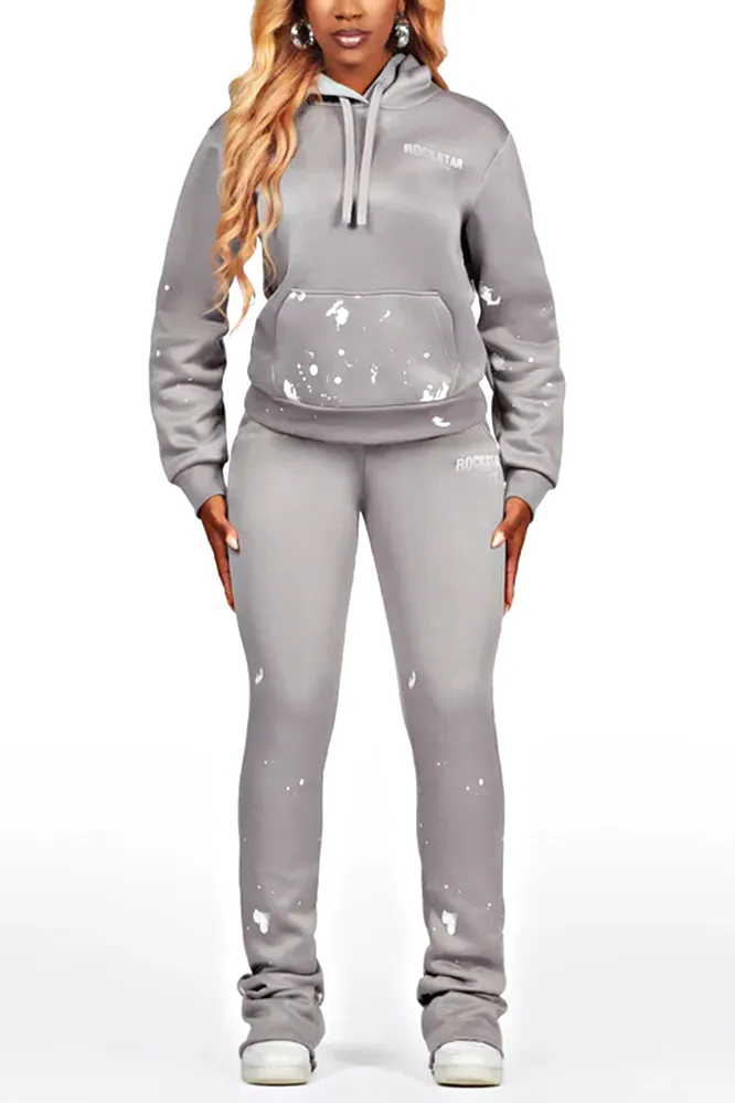Women's Gradient Pattern Hoodie and Pants Two Piece Set