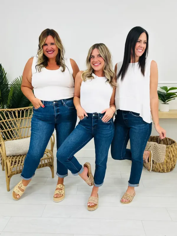 One Hundred Percent Chance Tummy Control Mom Jeans