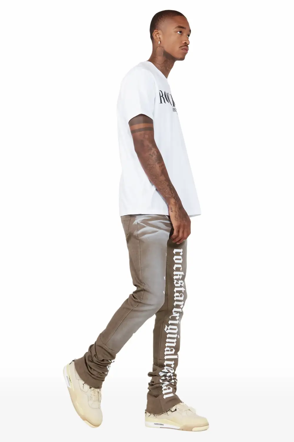 Filip Khaki Super Stacked Flare Jean