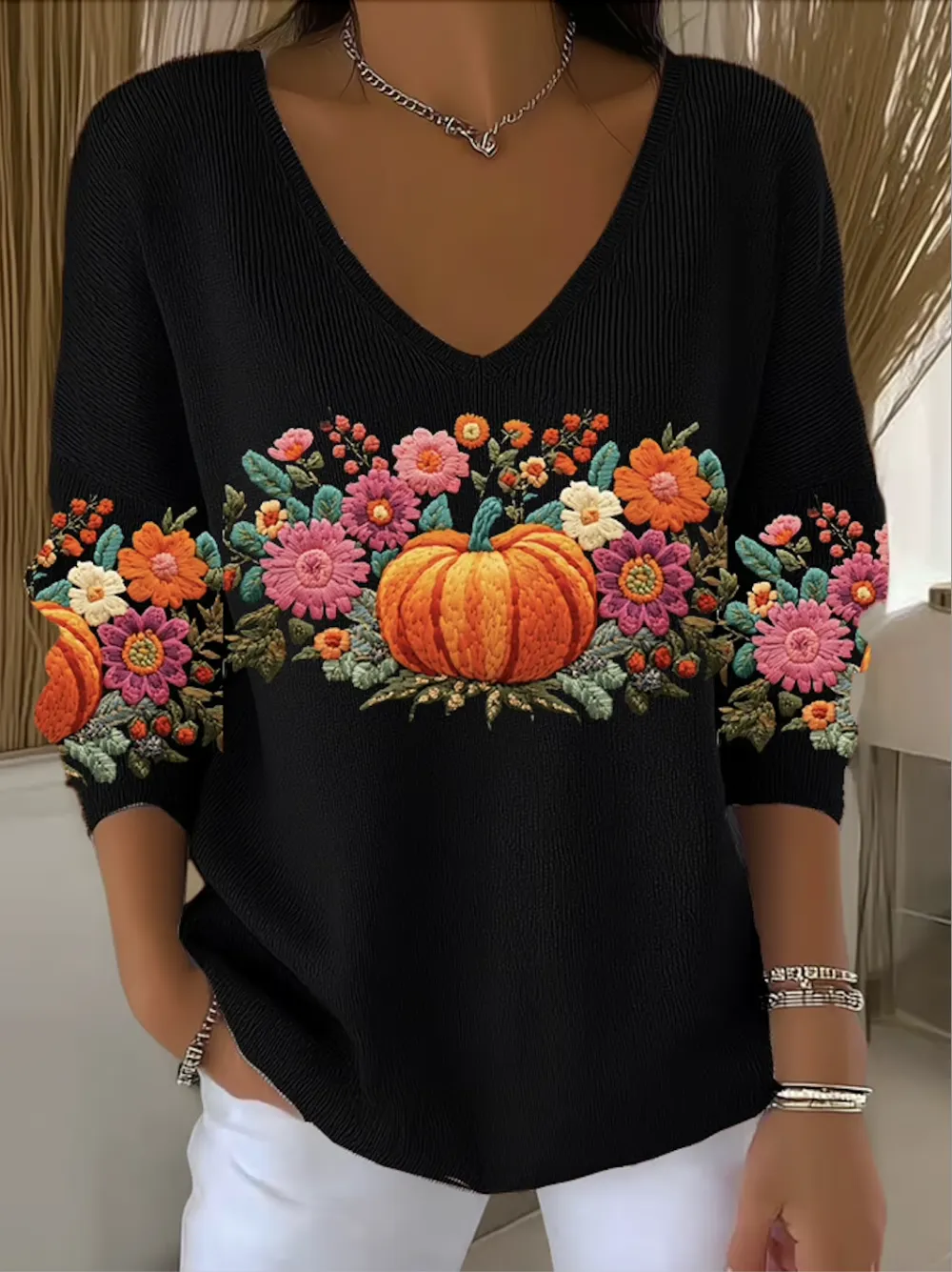 Casual Cotton Halloween Regular Fit Sweater
