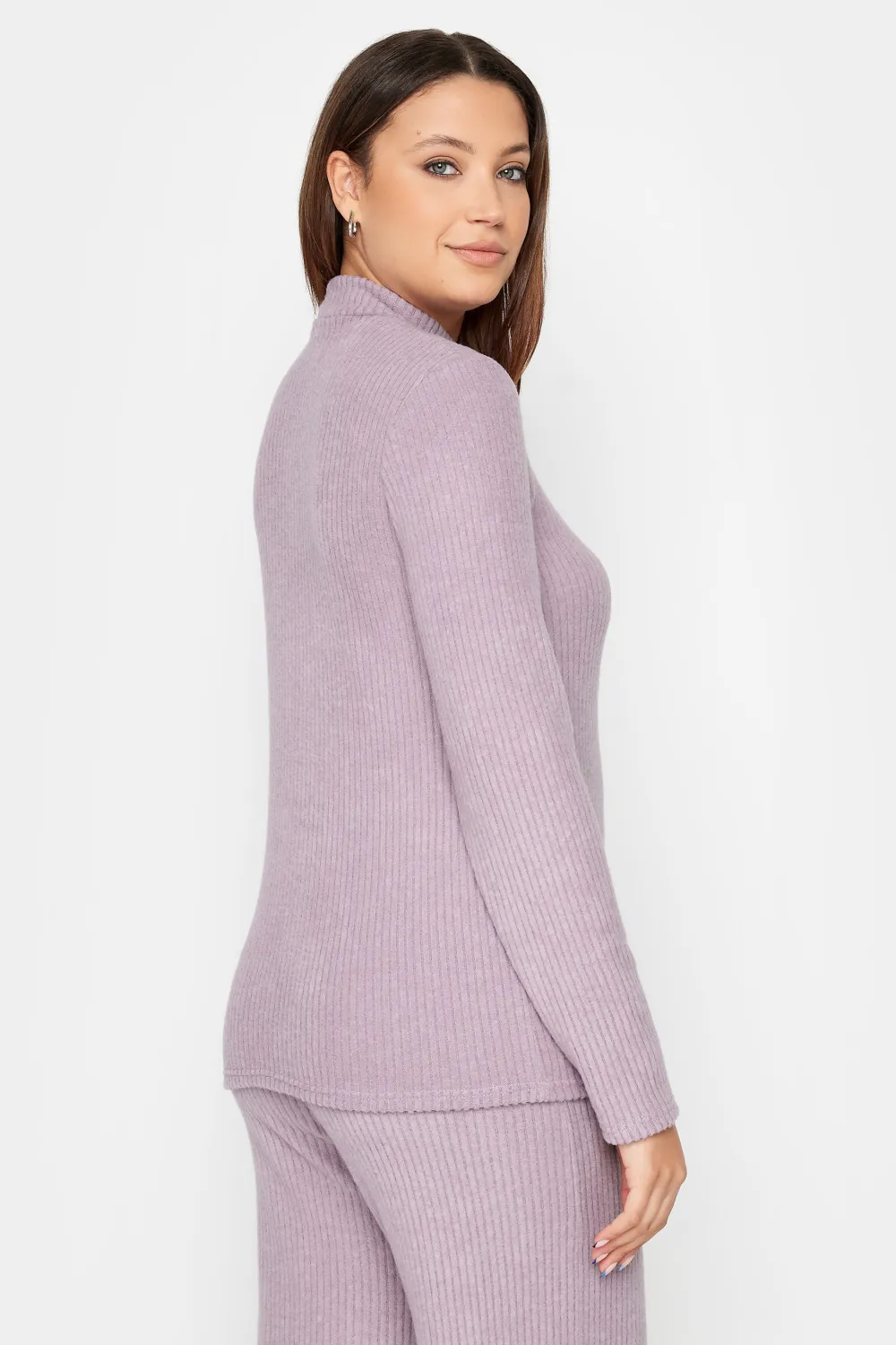 LTS Tall Pink High Neck Knitted Top