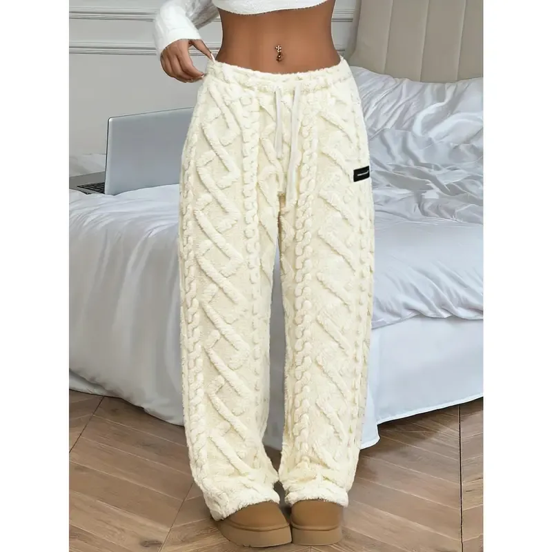 Women's wool lining casual pants