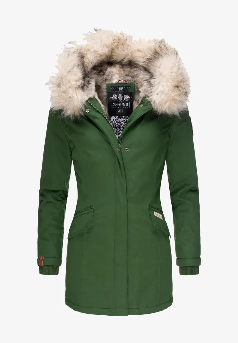 Plain parka coat gray