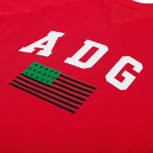ADG Pan African American Flag Crewneck Red