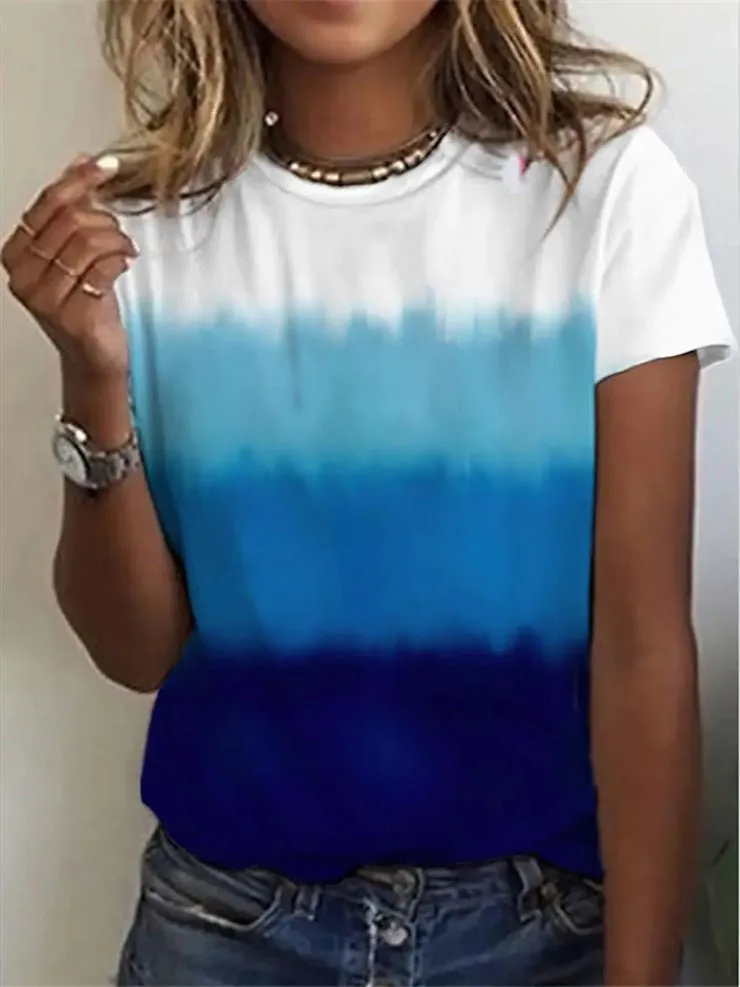 Women's T-Shirts Cross Print Crew Neck Short Sleeve T-Shirt（⚡Clearance Sale）