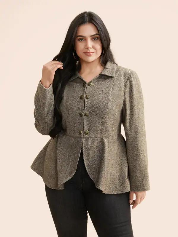 Lapel Collar Metal Detail Jacket