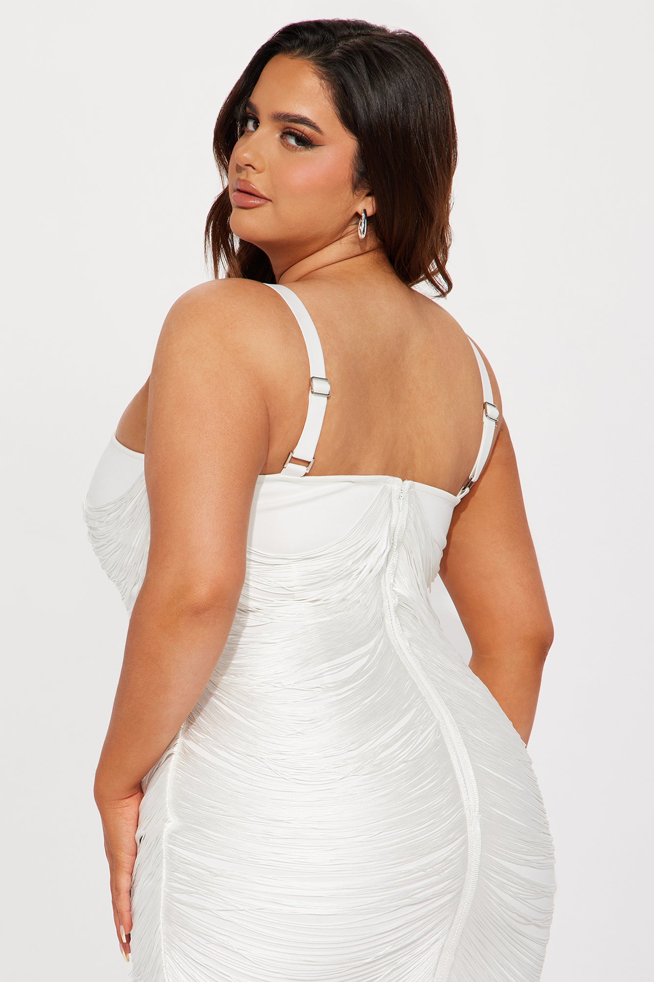 Daisy Fringe Mini Dress - White