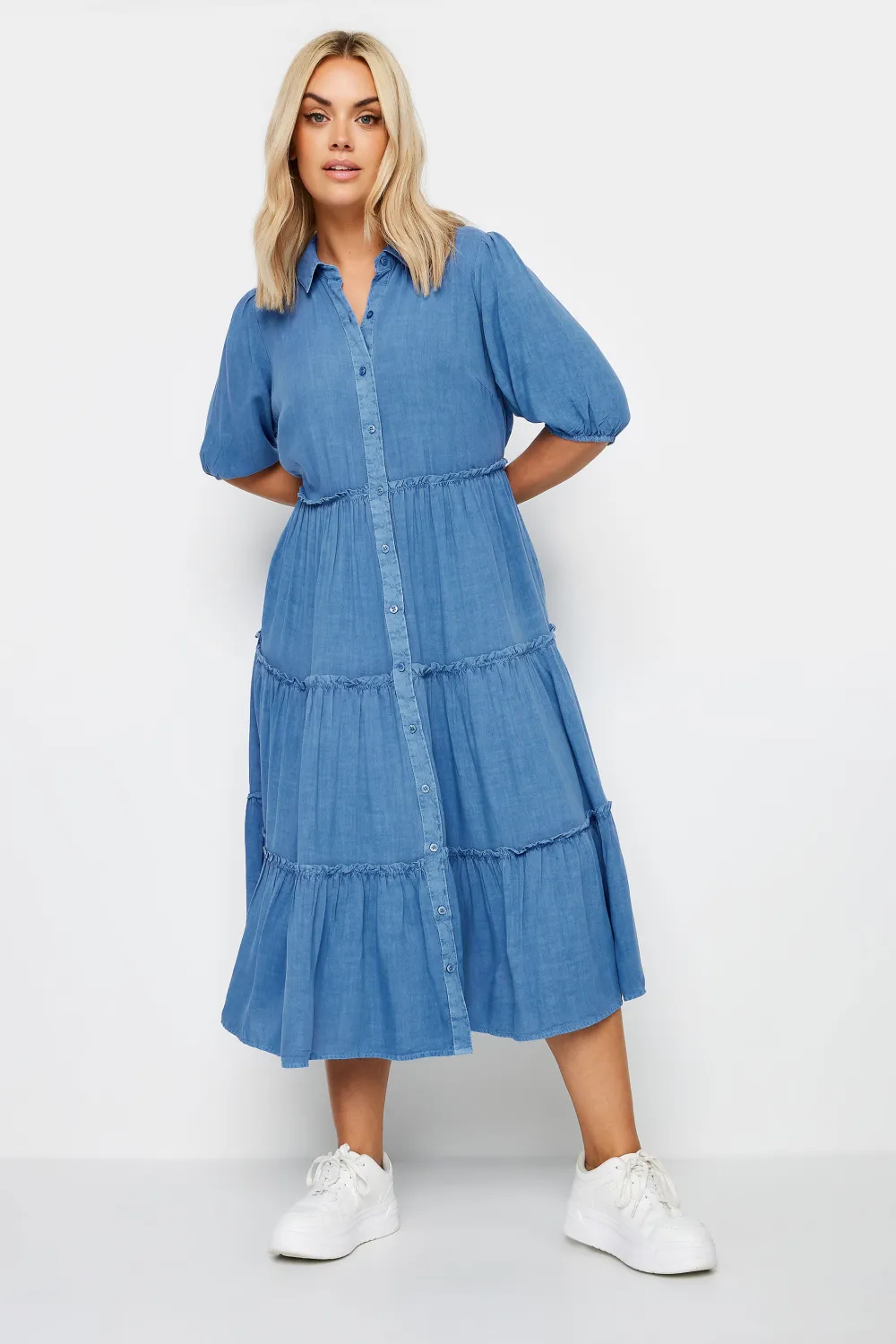 YOURS Curve Charcoal Grey Midi Shirt Dress