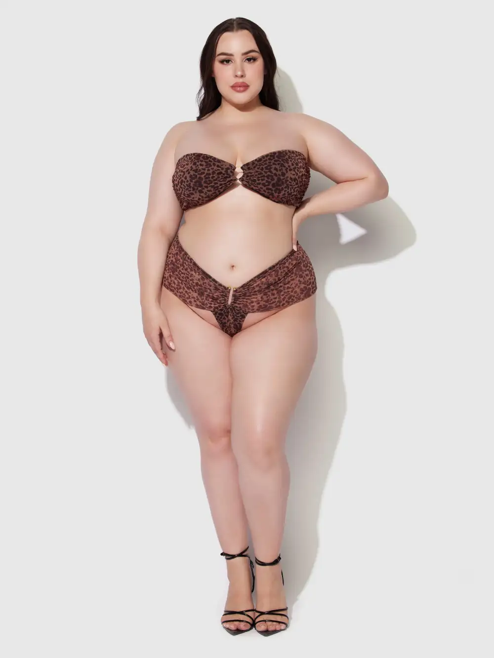 Frederick's Of Hollywood Alanza Mesh U Hook Thong Swim Bottom